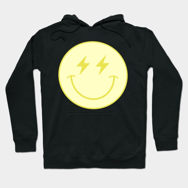 Yellow lightning bolt smiley face Hoodie by trippyzipp